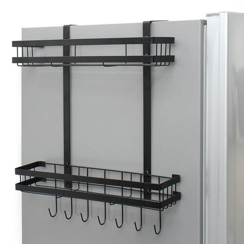 알뜰정리 2단 냉장고걸이 선반(블랙) 냉장고정리대