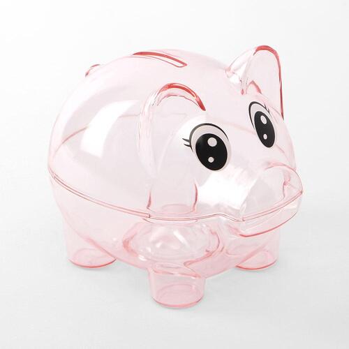 투명 핑크 돼지저금통 용돈저축 동전저금통