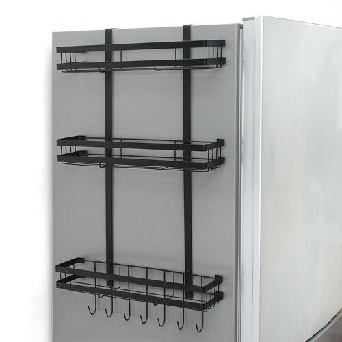 알뜰정리 3단 냉장고걸이 선반(블랙) 냉장고사이드랙