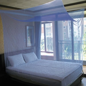 심플 사각 모기장(블루)(중) 침대모기장