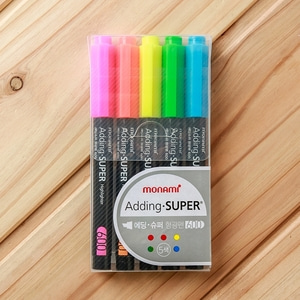 모나미 에딩 슈퍼 형광펜세트 5p 모나미형광펜